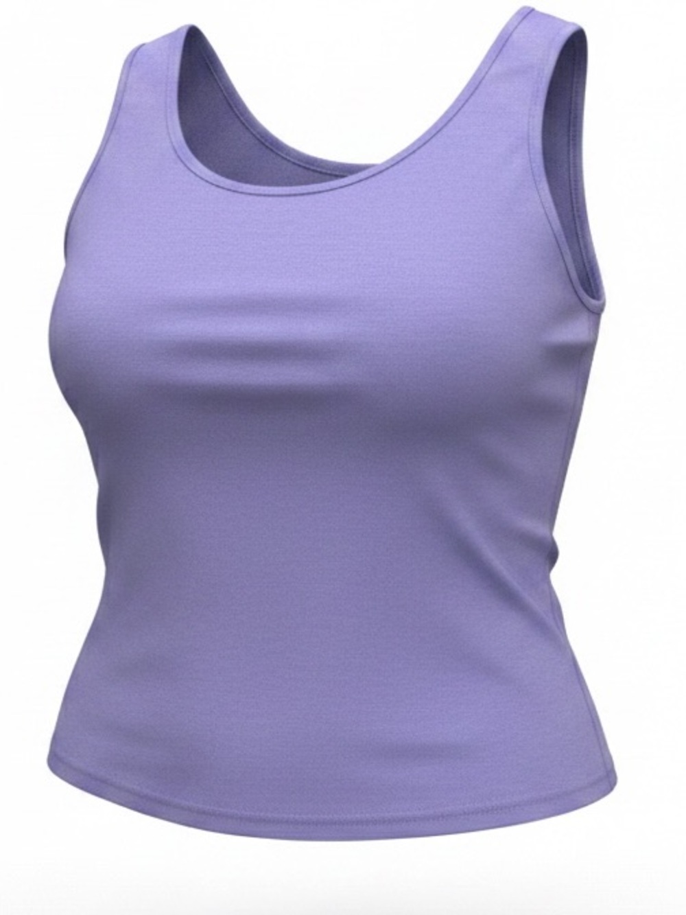 Women’s Purple Knit Tank Top Size M Solid Round Neck Sleeveless